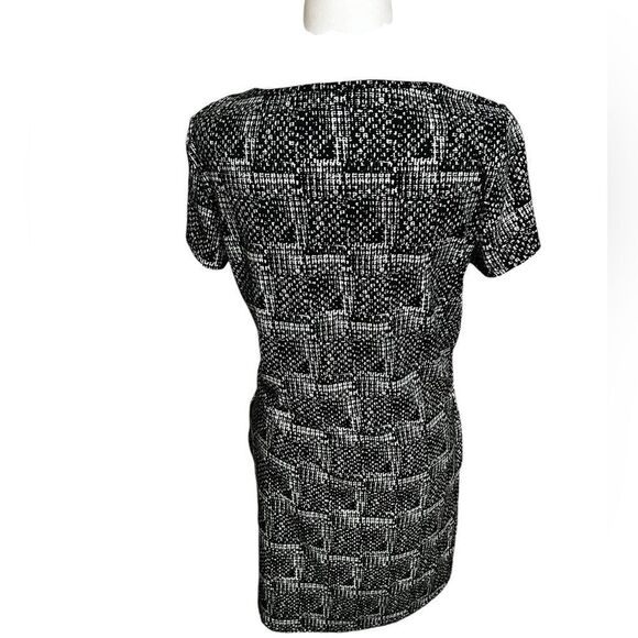 THML black, white red embroidered shirt dress with pockets short sleeve small - Picture 5 of 10